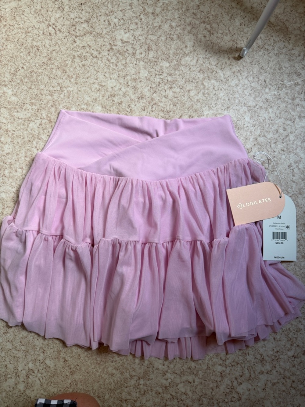 Blogilates Pink Tiered Skater Skirt